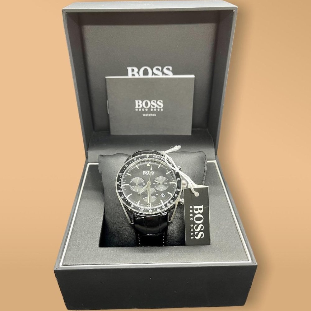 Hugo Boss Trophy Watch with Leather Strap